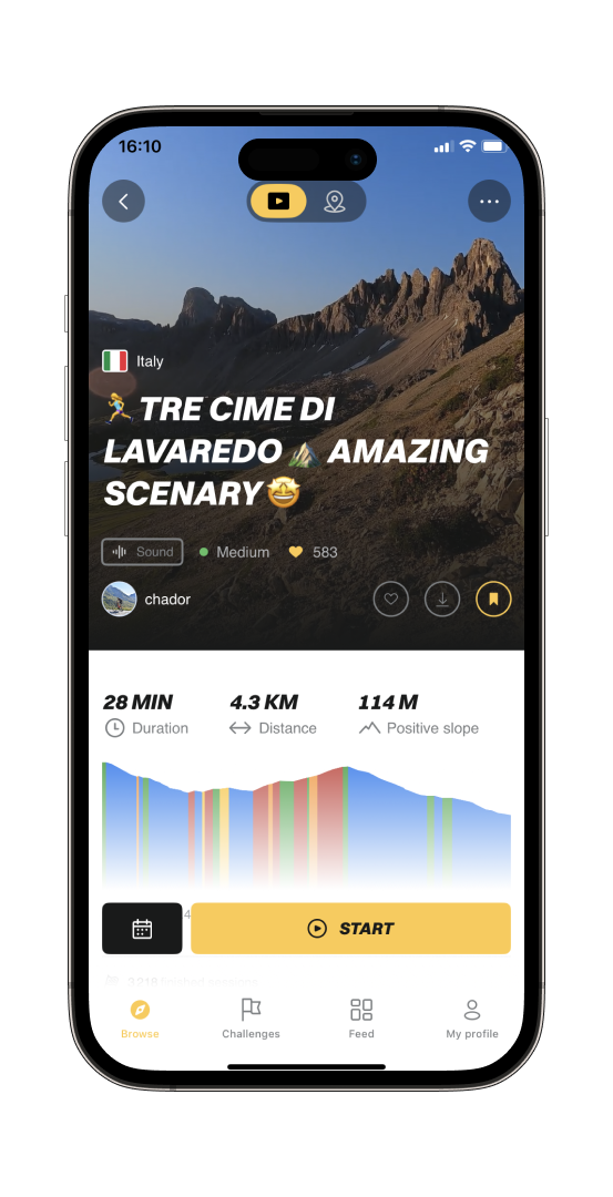 Kinomap Mobile Interface